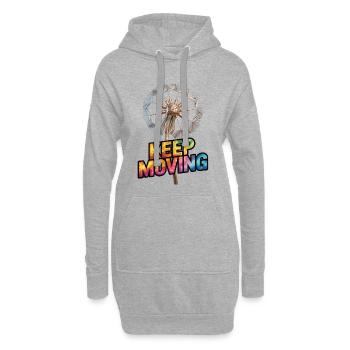 Pusteblume Shirt Keep Moving - Hoodie-Kleid - Grau meliert - Vorne