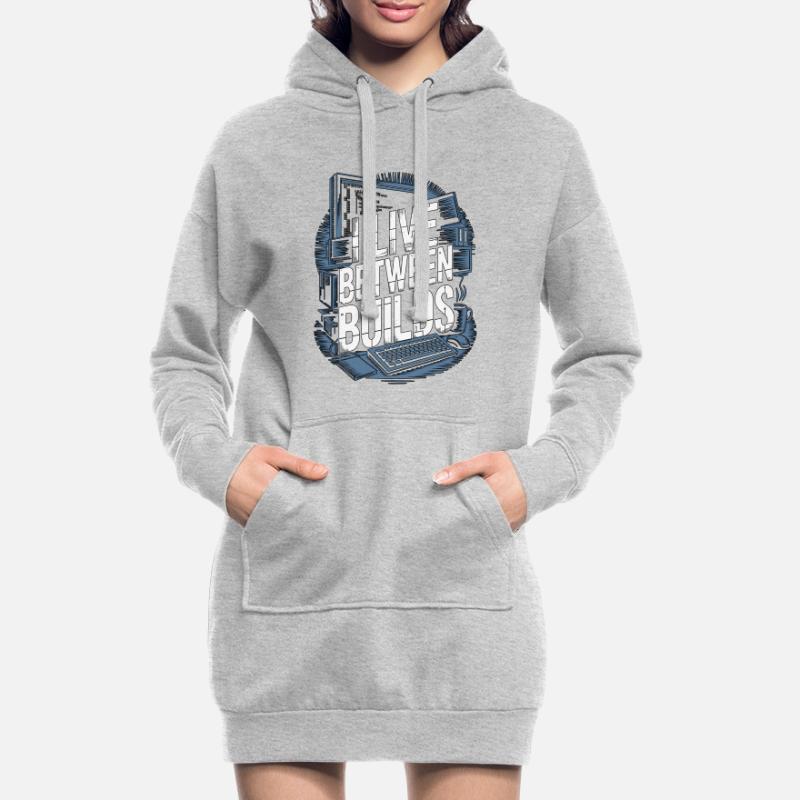 Game Developer I Live Between Builds Game Coder Hoodie-Kleid