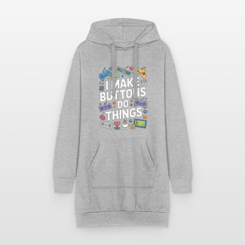 Game Developer I Make Buttons Software Developer Hoodie-Kleid