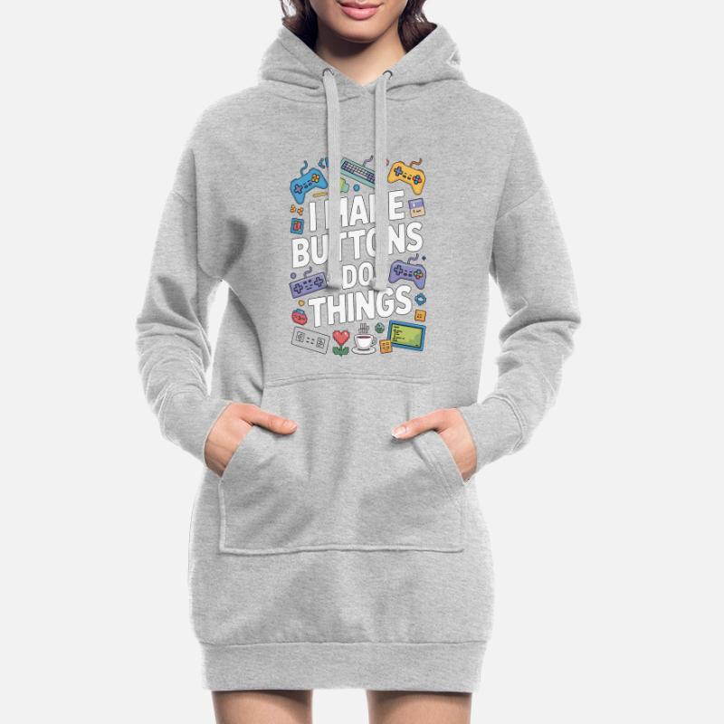Game Developer I Make Buttons Software Developer Hoodie-Kleid