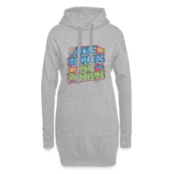 Développeur de jeux Plus de fonctionnalités Plus de développeurs web - Sweat-shirt à capuche long Femme - gris chiné - Devant