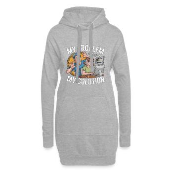 Game Developer My Problem My Pictogram Mom Dad - Hoodie-Kleid - Grau meliert - Vorne
