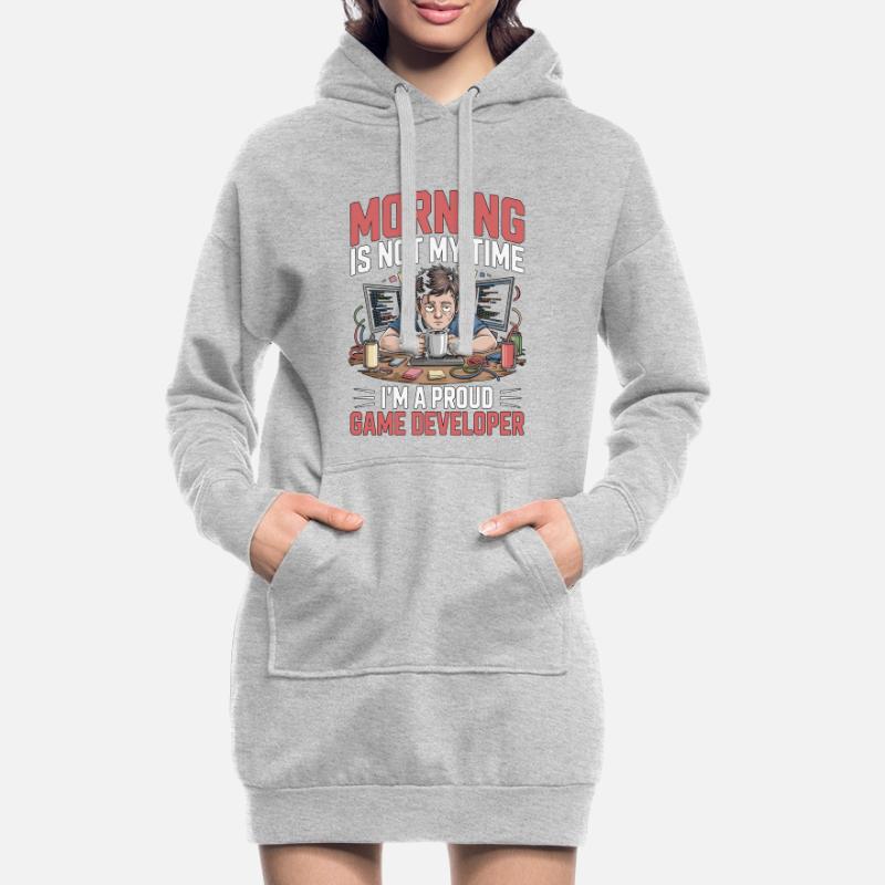 Game Developer Morning Is Not My Time Game Coder Hoodie-Kleid