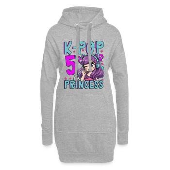 Princesse K-Pop Anniversaire de 5 ans - Sweat-shirt à capuche long Femme - gris chiné - Devant