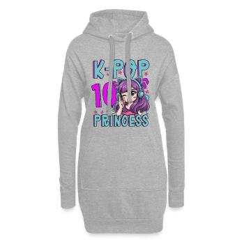 Princesse K-Pop Anniversaire de 10 ans - Sweat-shirt à capuche long Femme - gris chiné - Devant