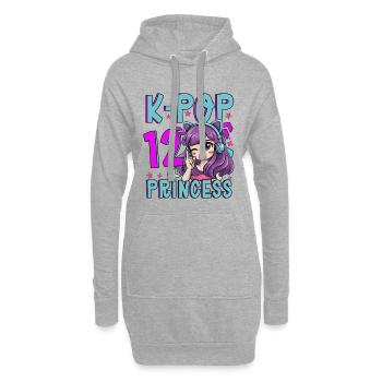 Princesse K-Pop Anniversaire de 12 ans - Sweat-shirt à capuche long Femme - gris chiné - Devant