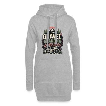 Gravel Grandma Fahrrad Oma Rennrad Mountainbike - Hoodie-Kleid - Grau meliert - Vorne