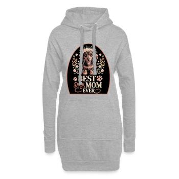 Meilleur moment de maman teckel - Sweat-shirt à capuche long Femme - gris chiné - Devant