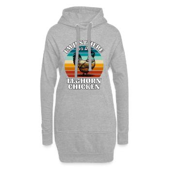 Lustige Leghorn Hühner Sprüche - Hoodie-Kleid - Grau meliert - Vorne