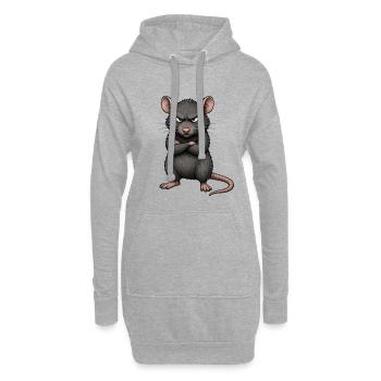 Rat Lamentable – Mauvaise humeur ? Parfait. - Sweat-shirt à capuche long Femme - gris chiné - Devant