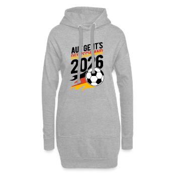 Fußball Flamme 2026 | Auf Geht's Deutschland - Hoodie-Kleid - Grau meliert - Vorne