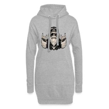 Rock, Rocker, Rock Musik, Heavy Metal, Rock Hand - Hoodie-Kleid - Grau meliert - Vorne