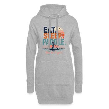 Eat Sleep Paddle SUP Shirt - Hoodie-Kleid - Grau meliert - Vorne