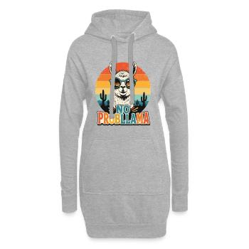 No Probllama Lama Humor Shirt - Hoodie-Kleid - Grau meliert - Vorne