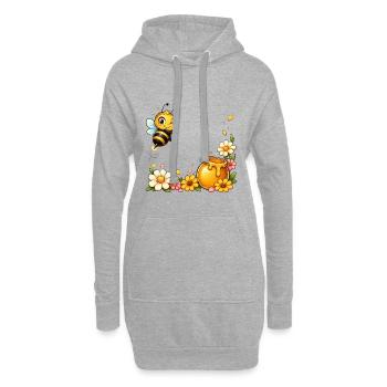 Biene Honig Imker Honigwabe Bienchen Insekt - Hoodie-Kleid - Grau meliert - Vorne