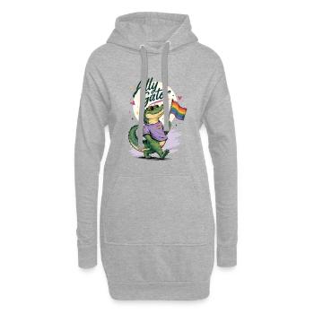 Ally Gator Pride Alligator LGBTQ Design - Hoodie-Kleid - Grau meliert - Vorne