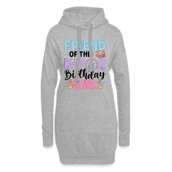 Amie de la fille d’anniversaire de la K-Pop - Sweat-shirt à capuche long Femme - gris chiné - Devant