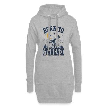 Born To Stargaze Astronomie Shirt - Hoodie-Kleid - Grau meliert - Vorne