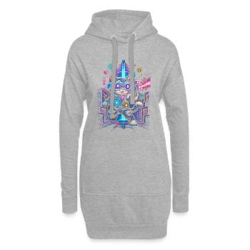Laser Tag Cat - Sweat-shirt à capuche long Femme - gris chiné - Devant