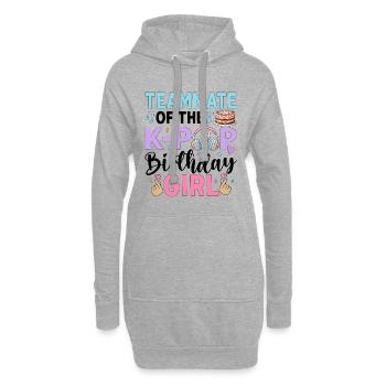 Coéquipière de la fille d’anniversaire de la K-Pop - Sweat-shirt à capuche long Femme - gris chiné - Devant