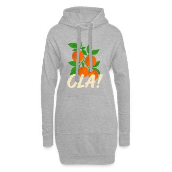 Olá Retro Orangen Pflanzen Urlaubs-Gruß - Hoodie-Kleid - Grau meliert - Vorne