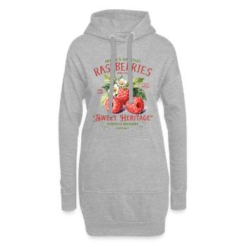 Himbeer-Heritage-Vintage-Obstgarten-Etikett - Hoodie-Kleid - Grau meliert - Vorne