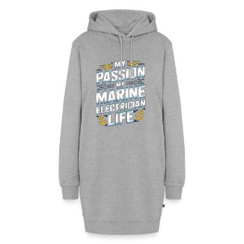 Marine Electrician My Passion My Marine Engineer - Hoodie-Kleid - Grau meliert - Vorne