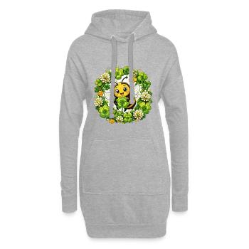abeille, apiculteur, nid d’abeille, fleurs, insecte des prairies, - Sweat-shirt à capuche long Femme - gris chiné - Devant