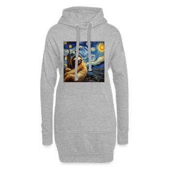 Nuit étoilée de paresse - Sweat-shirt à capuche long Femme - gris chiné - Devant