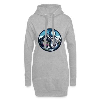 Camping Kompass - Hoodie-Kleid - Grau meliert - Vorne