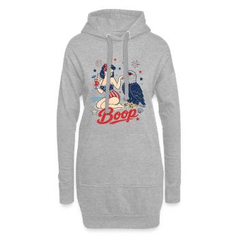 Boop Vintage USA Girl Eagle Patriotic - Hoodie-Kleid - Grau meliert - Vorne