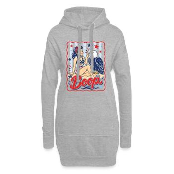 Boop Vintage USA Girl Eagle Patriotic - Sweat-shirt à capuche long Femme - gris chiné - Devant