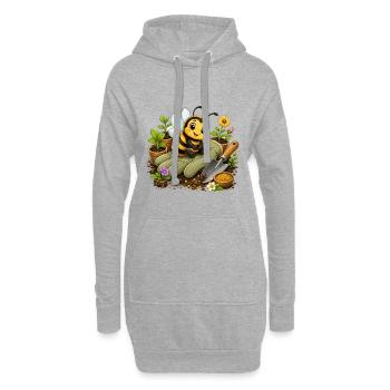 Biene Honig Imker Honigwabe Blumen Wiese Insekt - Hoodie-Kleid - Grau meliert - Vorne