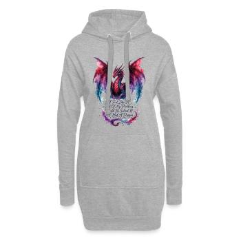 Problèmes résolus si j’avais un dragon - Sweat-shirt à capuche long Femme - gris chiné - Devant