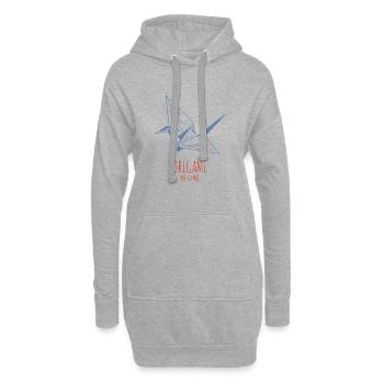 Origami Art Japanische Faltkunst Kranich Design - Hoodie-Kleid - Grau meliert - Vorne