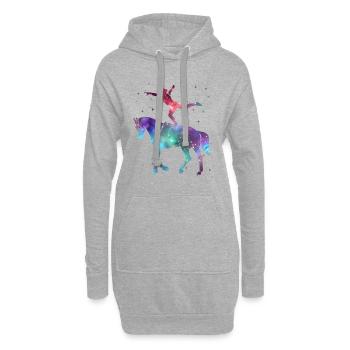 Cavalier de saut Chevaux Space Girl Volti - Sweat-shirt à capuche long Femme - gris chiné - Devant