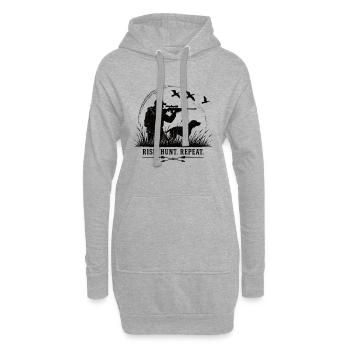 Motif de la chasse répétée de la chasse Rise - Sweat-shirt à capuche long Femme - gris chiné - Devant