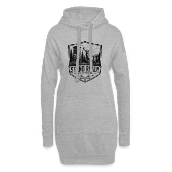 Stand Ready Jagd Motiv - Hoodie-Kleid - Grau meliert - Vorne