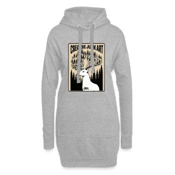 Art créatif de ferraille de la forêt à bois - Sweat-shirt à capuche long Femme - gris chiné - Devant