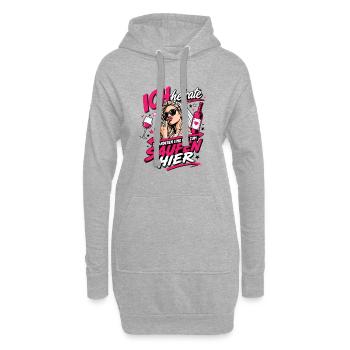 Ich heirate die anderen zum Saufen hier JGA Braut - Hoodie-Kleid - Grau meliert - Vorne
