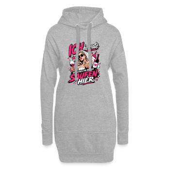 Ich heirate die anderen zum Saufen hier JGA Braut - Hoodie-Kleid - Grau meliert - Vorne