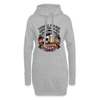 Fußball und Bier - Deutschland 2026 - Hoodie-Kleid - Grau meliert - Vorne