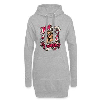 Ich heirate die anderen zum Saufen hier JGA Braut - Hoodie-Kleid - Grau meliert - Vorne