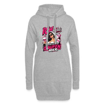 Ich heirate die anderen zum Saufen hier JGA Braut - Hoodie-Kleid - Grau meliert - Vorne