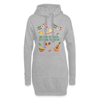 Keine Zeit für Siesta. Es ist Zeit für ein Fiesta - Hoodie-Kleid - Grau meliert - Vorne