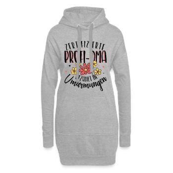 Designer floral professionnel certifié Granny Hugs - Sweat-shirt à capuche long Femme - gris chiné - Devant