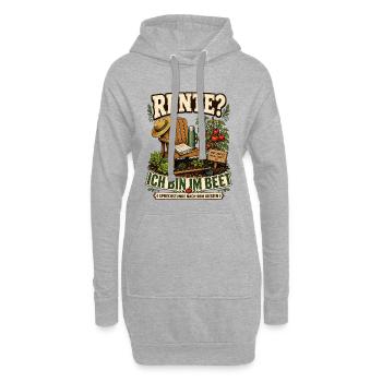 Rente im Beet Gartenhumor für Ruhestand - Hoodie-Kleid - Grau meliert - Vorne
