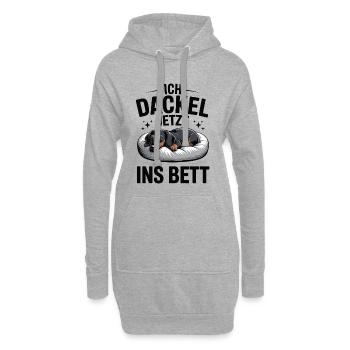 Offizielles Schlafshirt Schlafanzug Dackel Hund - Hoodie-Kleid - Grau meliert - Vorne