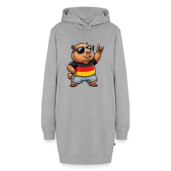 Ventilateur de Capybara Rocker Allemagne - Sweat-shirt à capuche long Femme - gris chiné - Devant