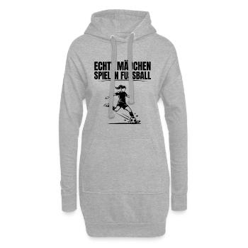 Echte Mädchen Spielen Fussball Fussballerin - Hoodie-Kleid - Grau meliert - Vorne